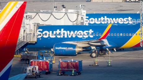 Southwest Airlines planes at Baltimore Washington International Airport (BWI) after Southwest Airlines cancelled another 3,000 flights for the day in Baltimore, Maryland, USA, 28 December 2022.