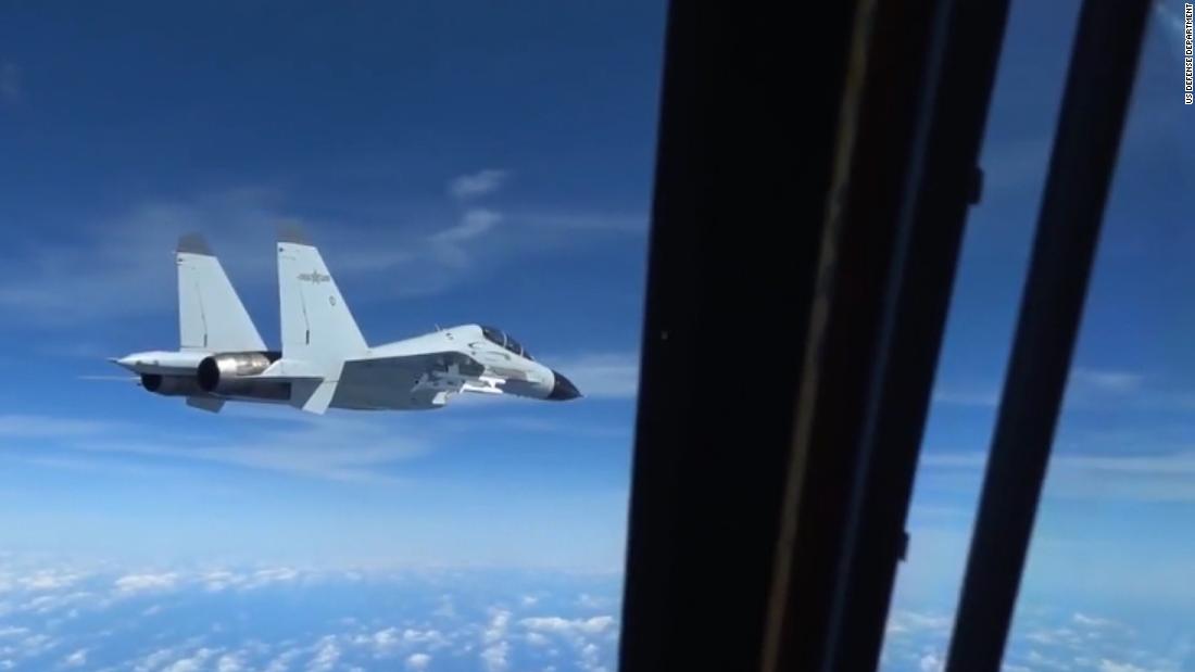 Video shows Chinese fighter jet intercepting US aircraft