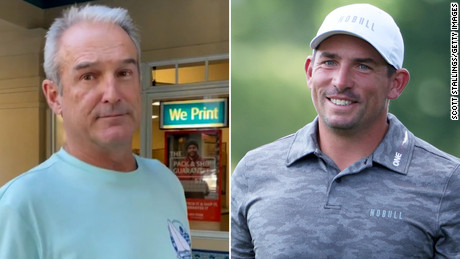 These two men are both named Scott Stallings. However, the man on the left is an Atlanta-area realtor and the man on the right is a PGA golfer.