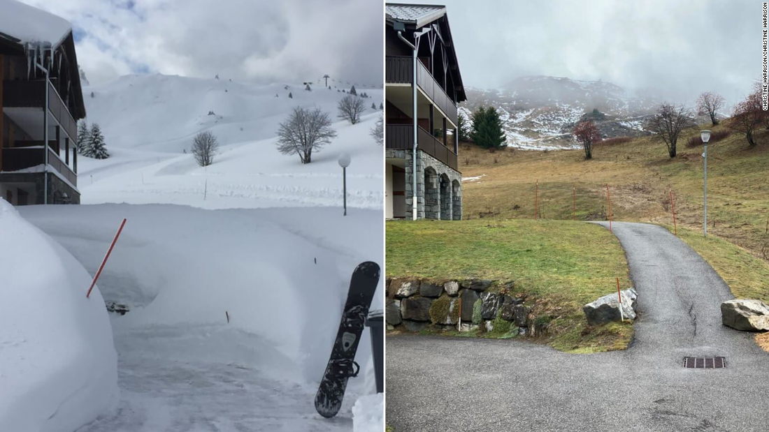 European ski resorts are closed due to lack of snow