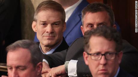 US Rep. Jim Jordan (R-OH) participates in the vote for speaker of the House on the first day of the 118th Congress in the House Chamber of the US Capitol Building on January 03, 2023 in Washington, DC. 