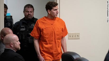 Bryan Kohberger, right, who is accused of killing four University of Idaho students in November 2022, is escorted into a courtroom for a hearing in Latah County District Court, Thursday, January 5, 2023, in Moscow, Idaho. 