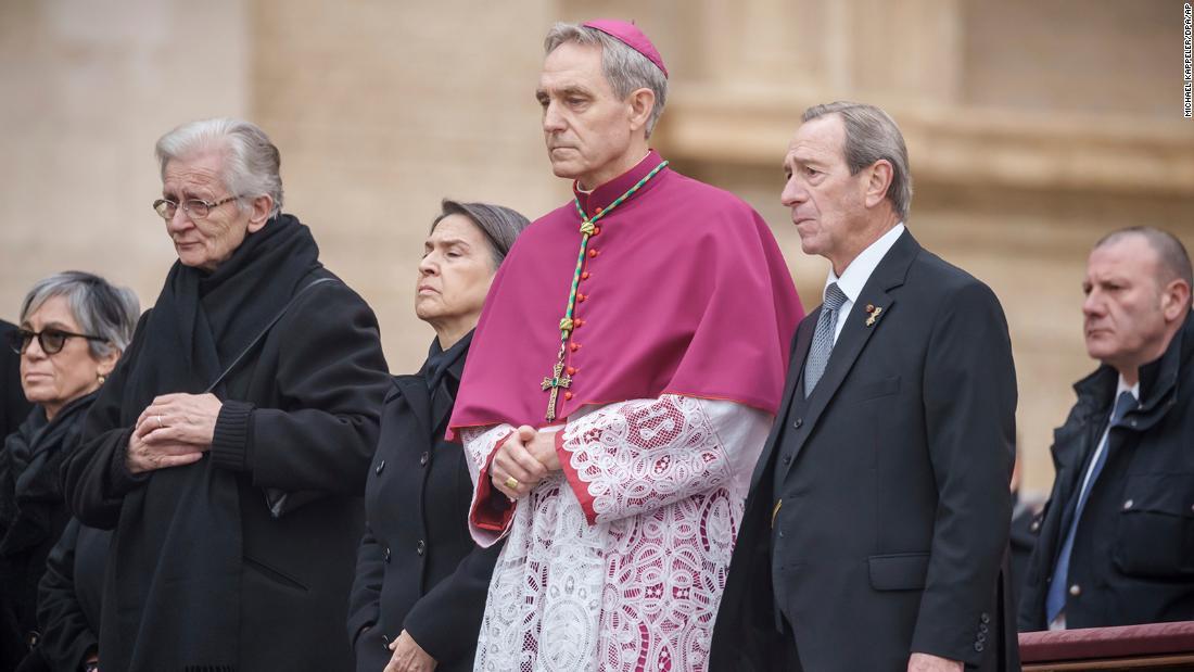 Georg Gänswein, archbishop of the Curia and longtime private secretary to the late Pope Emeritus Benedict XVI, attends the public funeral mass for Pope Emeritus Benedict XVI in St. Peter&#39;s Square. 