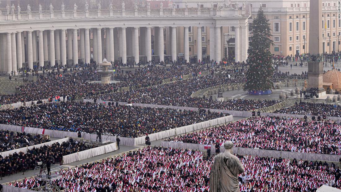 Tens of thousands of mourners attended the funeral mass.