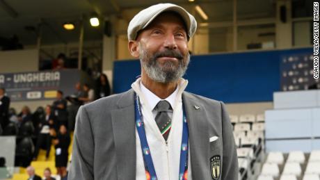 Vialli looks on before Italy&#39;s UEFA Nations League game against Hungary on June 7, 2022.