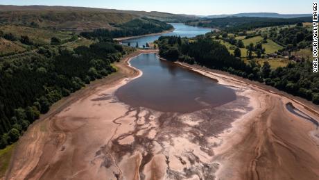 Pontsticill Reservoir during a heat wave in August, 2022 near Merthyr Tydfil, Wales. Last year was the hottest summer on record for Europe