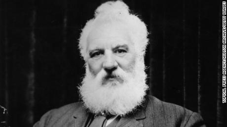 Scottish inventor Alexander Graham Bell (1847-1922) who invented the telephone. Bell, born in Edinburgh, worked with his father, Scottish educator Alexander Melville Bell, before emigrating to North America in 1871. In 1873 he became Professor of Vocal Phisiology at Boston University. He experimented with various devices for transmitting sound until he sent the first acoustic message to his assistant in 1875. Bell patented the telephone the next year and went on to invent the photophone and gramophone. He also founded the journal  &#39;Science&#39; and invented the tetrahedral kite. (Photo by Topical Press Agency/Getty Images)