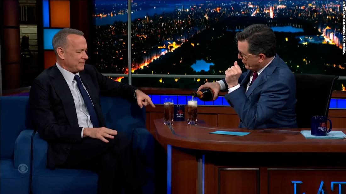 'Shamefully good': Stephen Colbert reacts to Tom Hanks' new cocktail creation
