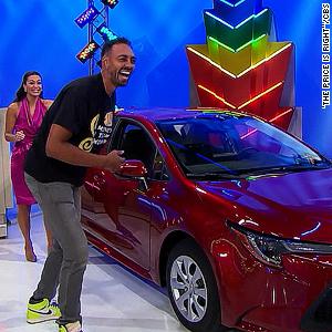 See huge former NBA player win small car on game show