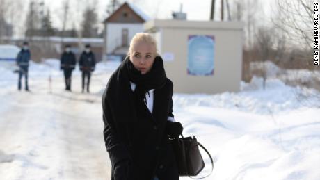 Yulia Navalnaya leaves the IK-2 male correctional facility after a court hearing, in the town of Pokrov in Vladimir Region, Russia, on February 15, 2022.