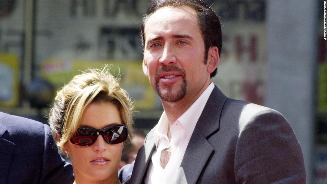 Presley is seen with actor Nicolas Cage in 2001. They got married the following year but only stayed married for three months.
