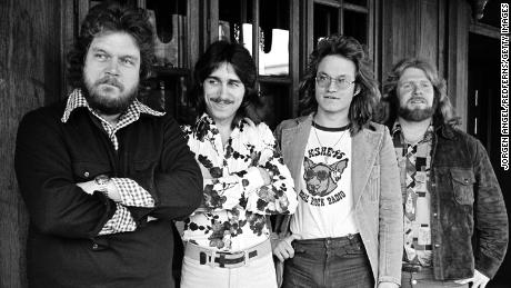 Robbie Bachman (second from right) poses alongside bandmates Randy Bachman, Blair Thornton and Fred Turner.