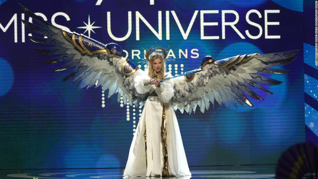Watch: See Miss Ukraine's war-themed costume