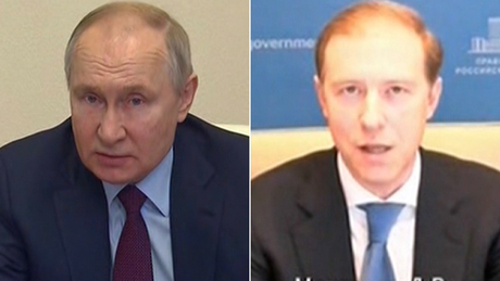 An angry Putin berates his official during video meeting