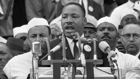 FILE - In this Aug. 28, 1963, file photo, Dr. Martin Luther King Jr. addresses marchers during his &quot;I Have a Dream&quot; speech at the Lincoln Memorial in Washington. The U.S. economy &quot;has never worked fairly for Black Americans — or, really, for any American of color,&quot; Treasury Secretary Janet Yellen said in a speech delivered Monday, Jan. 17, 2022 one of many by national leaders acknowledging unmet needs for racial equality on Martin Luther King Day. (AP Photo, File)