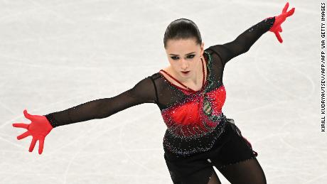 Valieva competes in the women&#39;s singles free skating event at last year&#39;s Winter Olympics in Beijing.