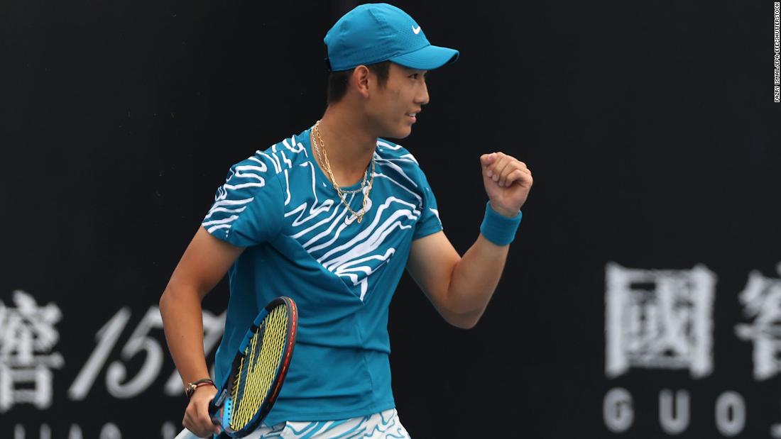 Shang Juncheng becomes first Chinese man to win a match at the Australian Open in the Open Era