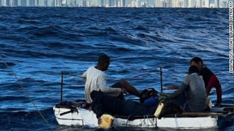 A good Samaritan notified Sector Miami watchstanders of a migrant vessel about 10 miles east of Sunny Isles, Florida, Jan. 8, 2023. The people were repatriated to Cuba on Jan. 16, 2023. (U.S. Coast Guard photo)