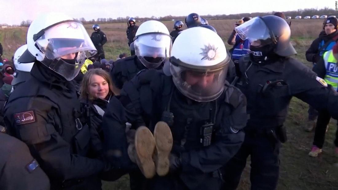 Video: Greta Thunberg being carried away by German police