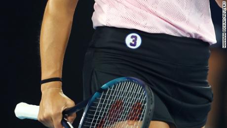 Pegula wore a badge in support of NFL player Damar Hamlin at the Australian Open. 