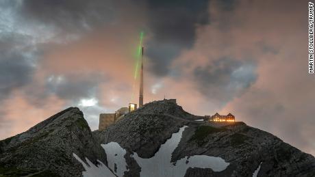 Car-size laser deflects lightning atop a mountain in Switzerland