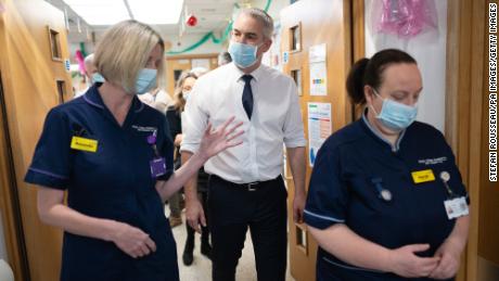 Health Secretary Steve Barclay on a visit to King&#39;s College University Hospital in London.
