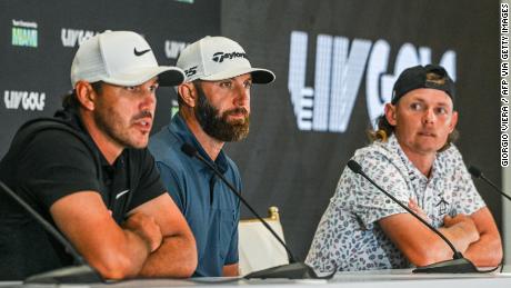 Koepka (left) and Johnson (middle), two golfers to have featured at LIV events, will both feature in the docuseries.