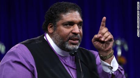 The Rev. William Barber II speaks during the Democratic Presidential Committee (DNC) summer meeting on August 23, 2019, in San Francisco, California. 