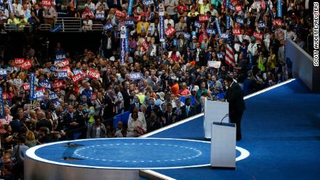The Rev. William Barber II addresses the Democratic National Convention in Philadelphia on July 28, 2016. 