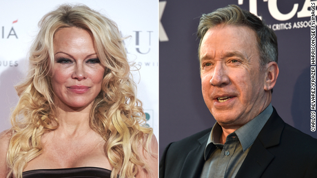 LEFT: MADRID, SPAIN - MARCH 22:  Actress Pamela Anderson attends The Global Gift Gala at the Thyssen-Bornemisza museum on March 22, 2018 in Madrid, Spain.  (Photo by Carlos Alvarez/Getty Images) 
RIGHT: WEST HOLLYWOOD, CA - AUGUST 02: Tim Allen attends FOX Summer TCA 2018 All-Star Party at Soho House on August 2, 2018 in West Hollywood, Ca