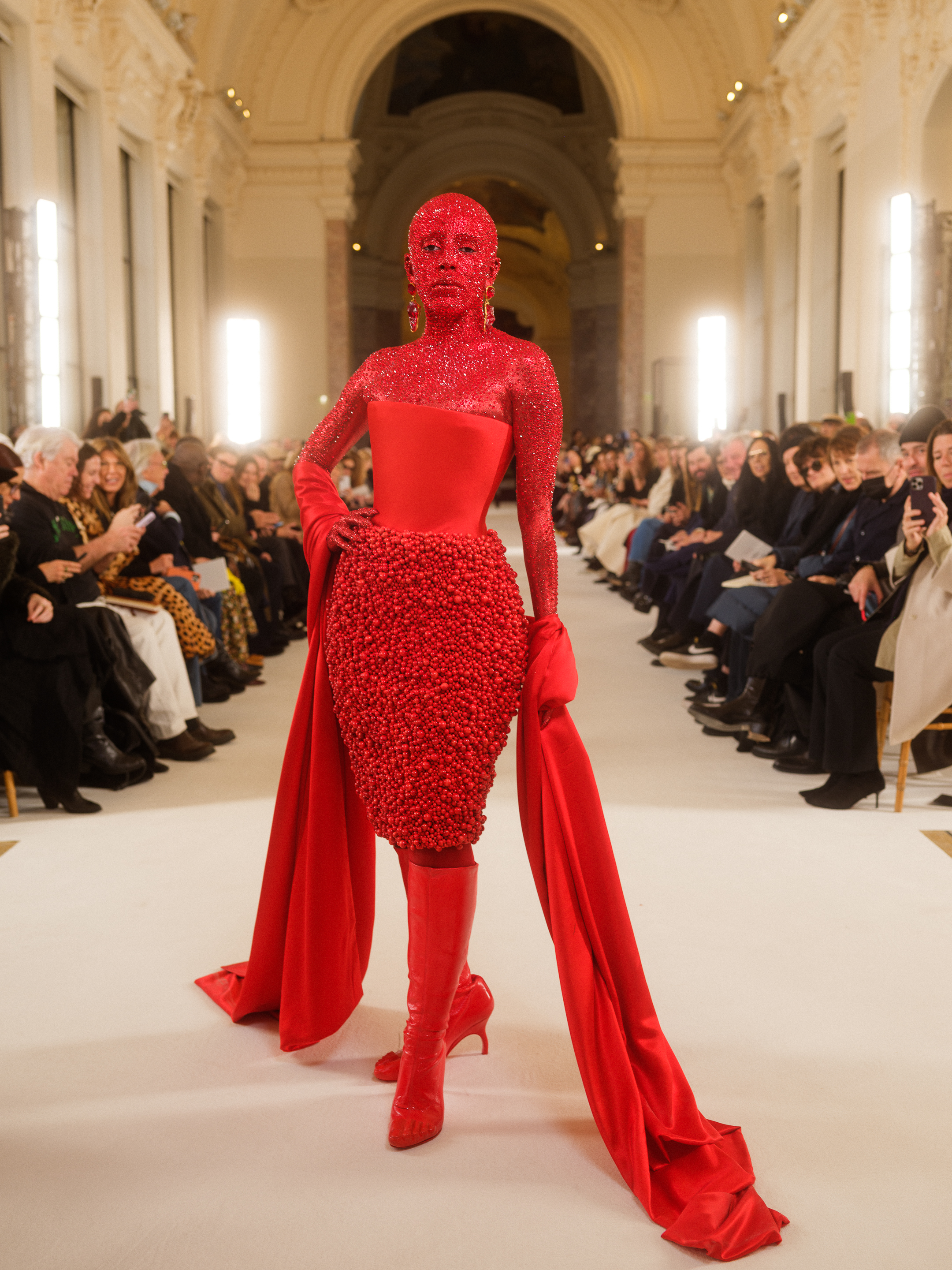 Doja Cat was covered in red body paint and 30,000 crystals at Haute Couture Week - CNN Style