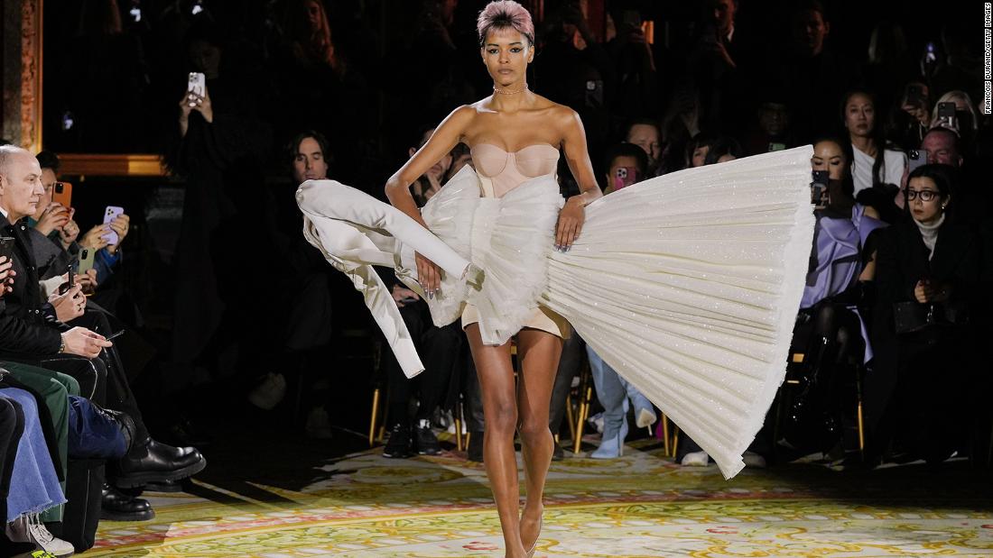 Viktor & Rolf show features upside-down and sideways gowns at Paris Haute Couture Week 2023