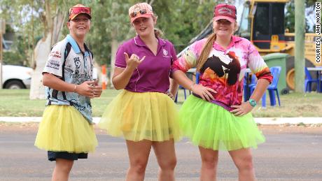Locals at Boulia&#39;s 2023 Australia Day event were encouraged to wear tutus for a game of cricket in the main street.
