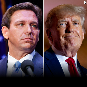 Trump takes aim at DeSantis in first campaign swing