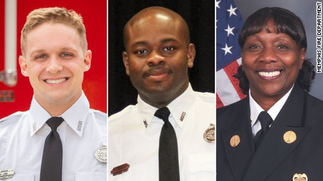 EMT-Basic Robert Long, left, EMT-Advanced JaMichael Sandridge, and Lt. Michelle Whitaker were fired from the Memphis Fire Department, the department said Monday.