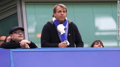 Chelsea owner Todd Boehly prior to a Premier League match between Chelsea and Manchester United at Stamford Bridge, London. 