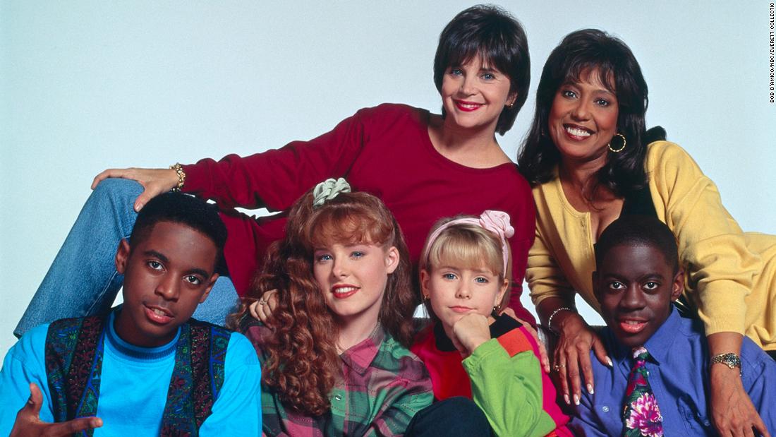 A cast photo for the sitcom &quot;Getting By,&quot; which aired from 1993-1994. Pictured are, from top left, Williams and Telma Hopkins and, from bottom left, Merlin Santana, Nicki Vannice, Ashleigh Sterling and Deon Richmond.