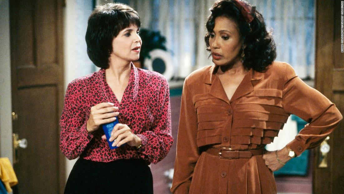 Cindy Williams and Telma Hopkins on the set of &quot;Getting By&quot;.