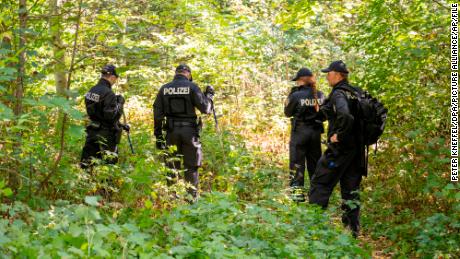 Police search a wooded area in Ingolstadt in August 2022 as part of the investigation.