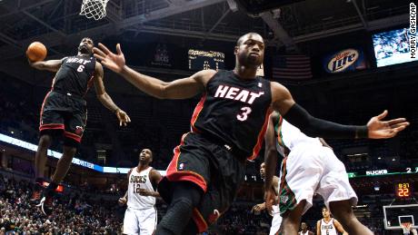This photo of James dunking off a Dwyane Wade assist is one of the most iconic in NBA history.