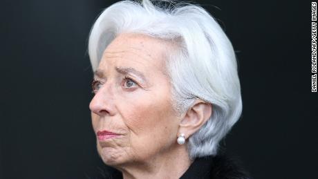 President of the European Central Bank Christine Lagarde speaks in Frankfurt on January 27, 2023. 