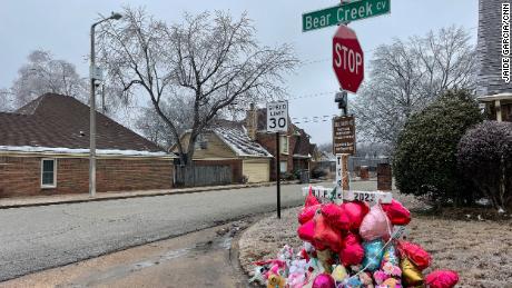 A memorial is seen for Tyre Nichols on February 2, near where he was beaten by Memphis police following a traffic stop. 
