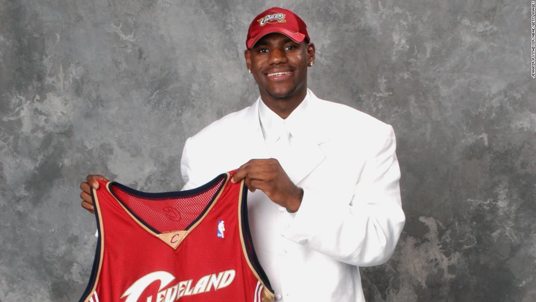 As expected, James went straight from high school to the NBA as the No. 1 overall pick in the league draft. He was selected by the Cleveland Cavaliers, a long-suffering franchise close to his hometown of Akron.