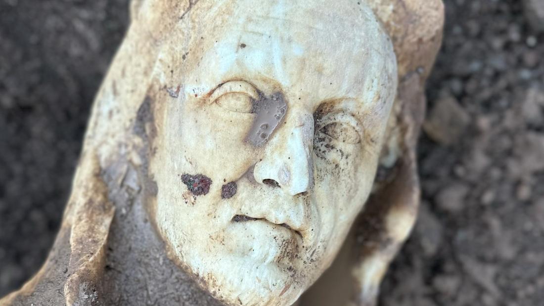 Sewer repair workers uncover ancient Roman sculpture