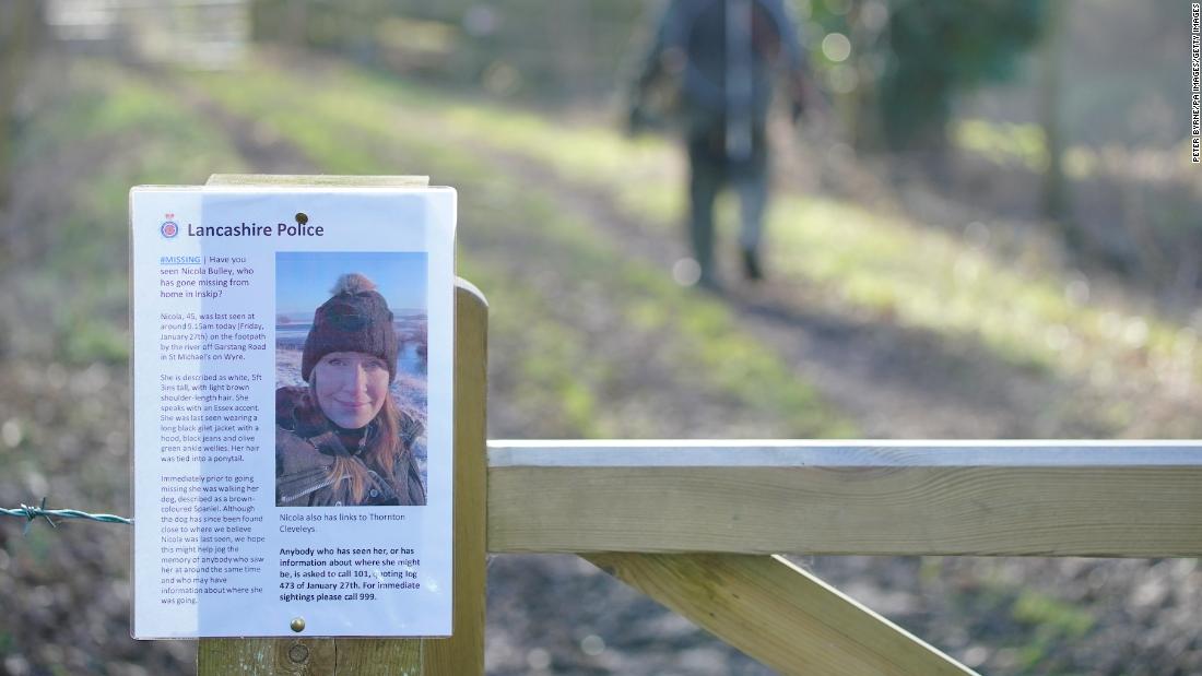 A mom took her dog for a walk in northern England last week. Her partner says she 'vanished into thin air'