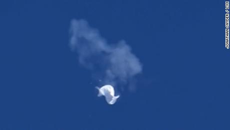 Video shows moment US missile hits suspected Chinese spy balloon