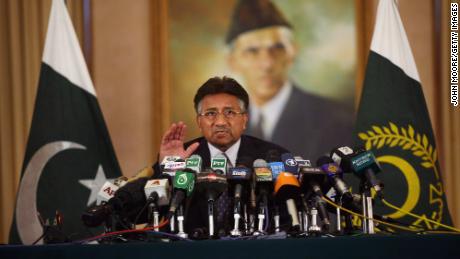 Pervez Musharraf speaks at a news conference in Islamabad, Pakistan, in November 2007.