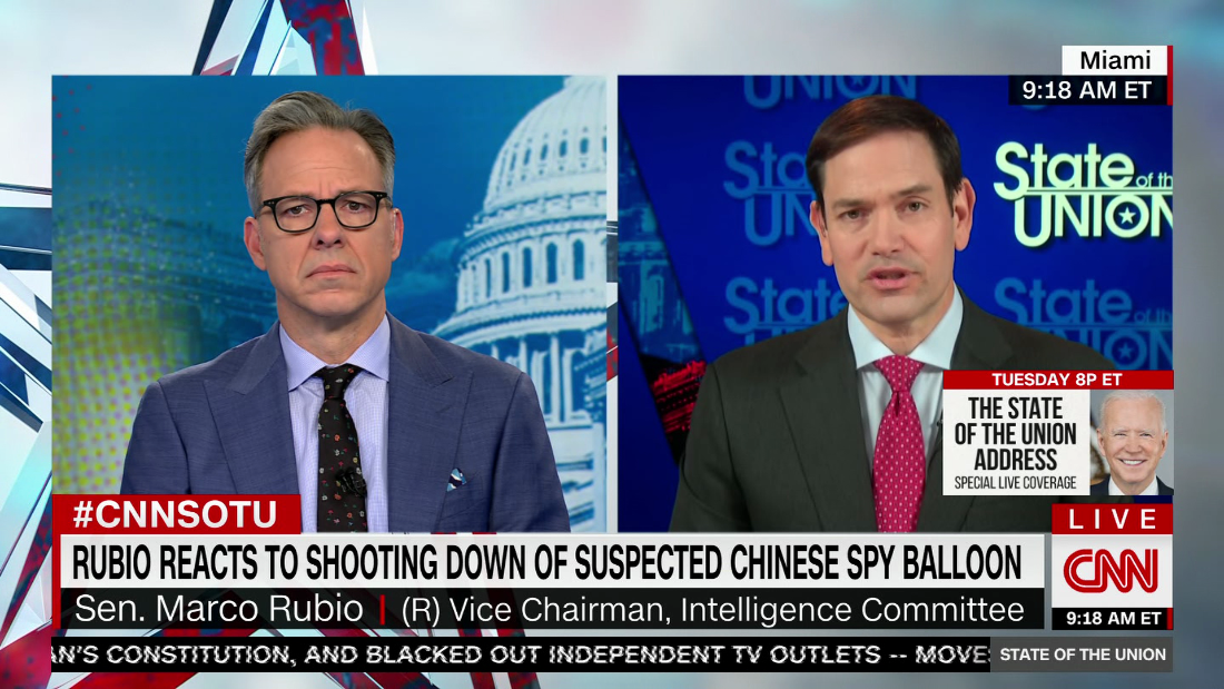 Rubio Questions Biden Administrations Response To Suspected Chinese Spy Balloon Cnn Video