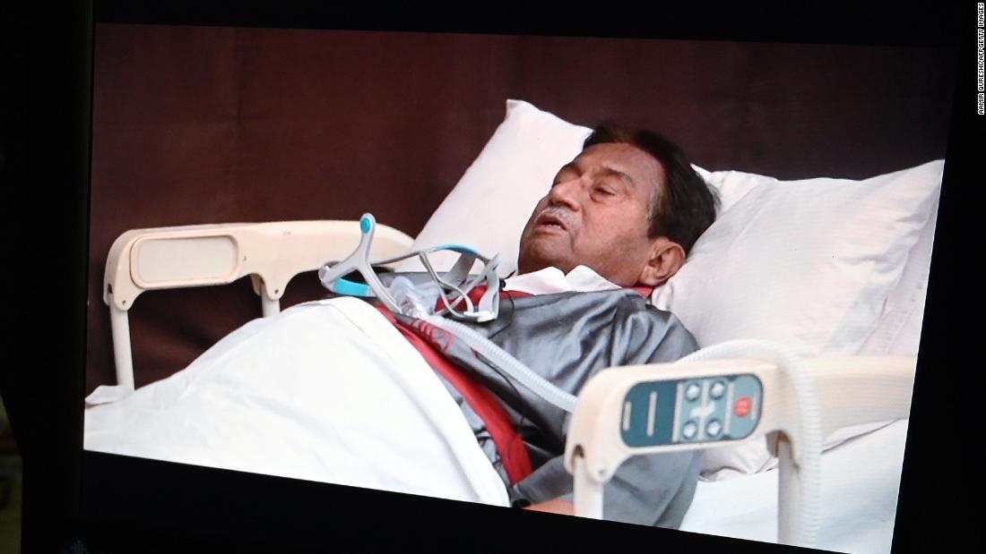 Musharraf makes a video statement from a hospital bed in Dubai in December 2019. Musharraf dismissed his conviction and death sentence, saying the ruling was the result of a &quot;personal vendetta.&quot;