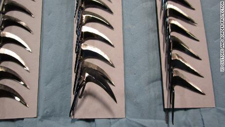 Customs officials confiscate 120 cockfighting spurs sent to Illinois